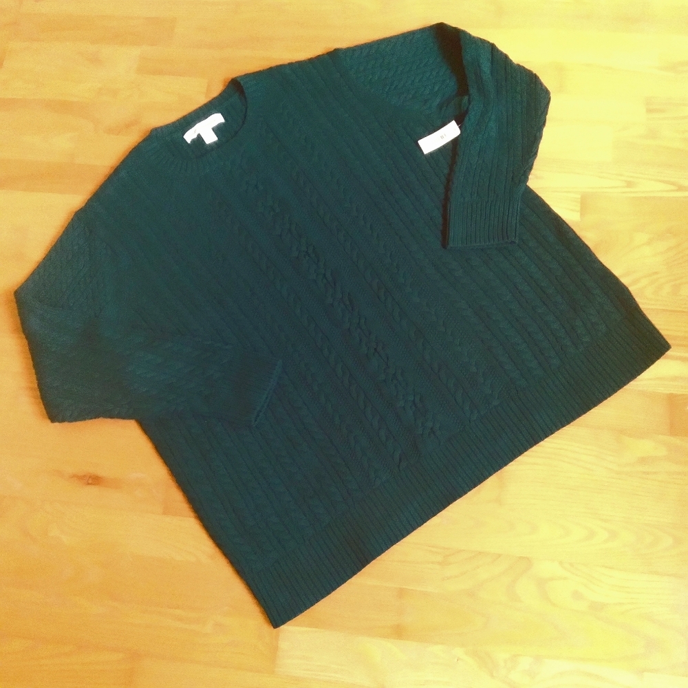 NWT Men's Chunky Pine Green Cable Knit Plus Size‎ Winter Closet Staple Sweater